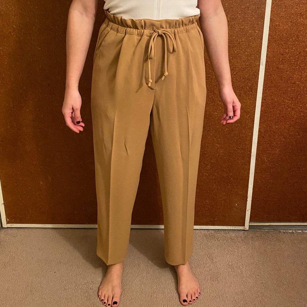 Size medium camel slacks Wilfred from aritzia